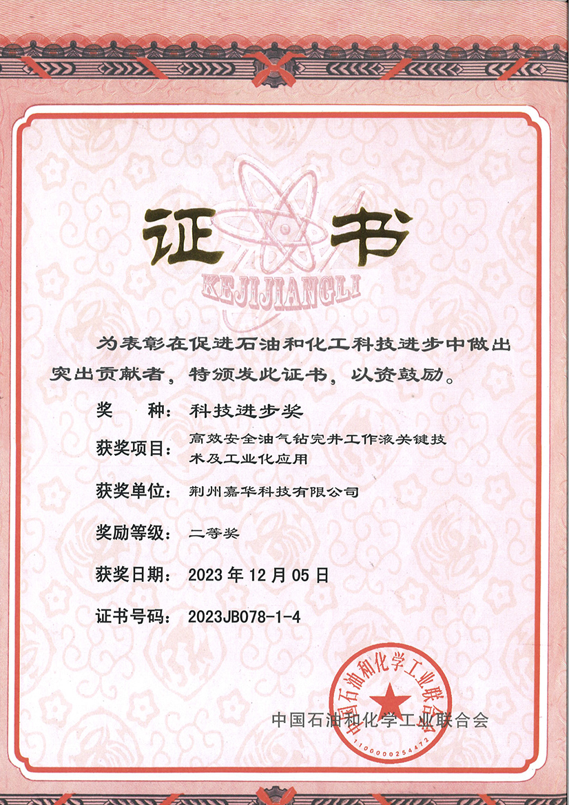 2023年石化聯(lián)合會(huì)科技進(jìn)步二等獎(jiǎng)